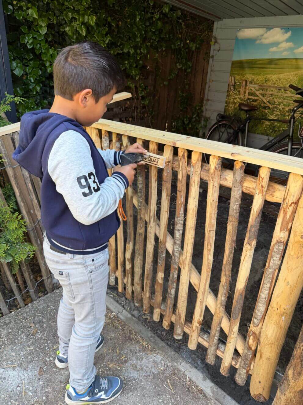 Schapenhek poort kastanje enkel 120 breed x 100 hoog (cm)