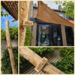 Robinia paal 350 cm lang, diam. 10-12 cm geschild ongepunt