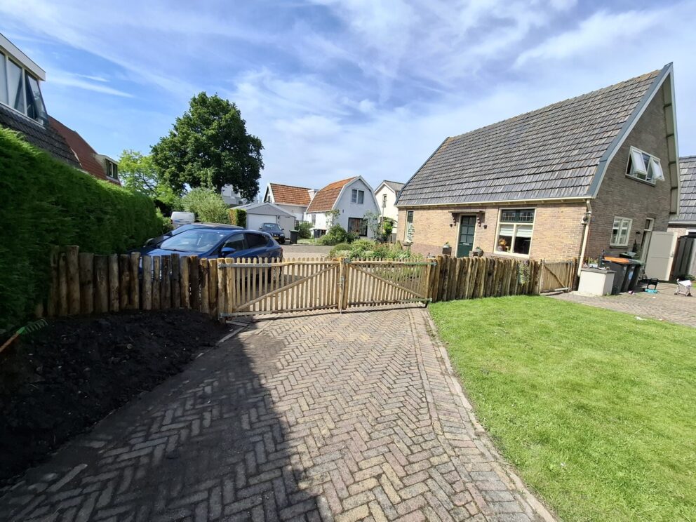 Schapenhek poort kastanje dubbel 200B x 100H (cm)