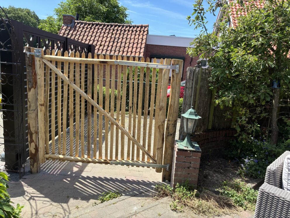 Schapenhek poort kastanje (volgens klantspecificaties), 167b x 150h, linksdraaiend