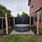 Robinia paal 300 cm lang, diam. 12-14 cm,geschild gepunt, wellness