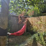 Robinia paal 300 cm lang, diam. 12-14 cm,geschild gepunt, hangmat