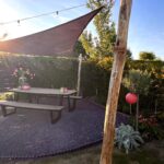 Robinia paal 300 cm lang, diam. 10-12 cm, geschild gepunt, schaduwdoek en sfeerverlichting