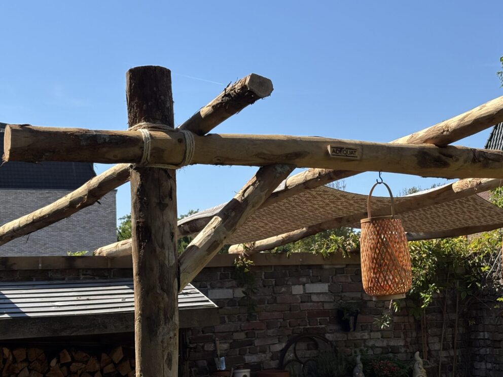 Kastanje paal 500 cm lang, diameter 7/9 cm, ongepunt, kastanje paal 250 cm lang, diameter 13/16 cm, ongepunt, kastanje paal 500 cm lang, diameter 13/16 cm, ongepunt, kastanje plank gezaagd , 4x20x250 cm en kastanje paal 175 cm lang, diameter 7/9 cm, gepunt, terras en pergola